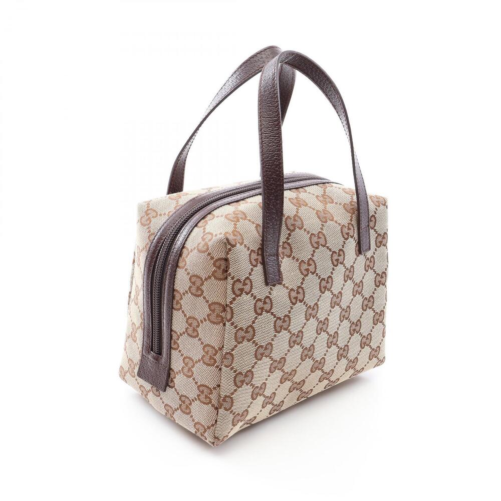 Gucci Cream Leather Canvas GG Beige Shoulder Bag Brown Tan Brown